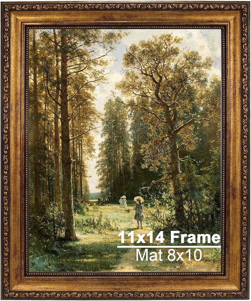 11x14 Vintage Gold Picture Frame, Ornate Victorian Frames for Gallery Wall or Tabletop with Real ... | Amazon (US)