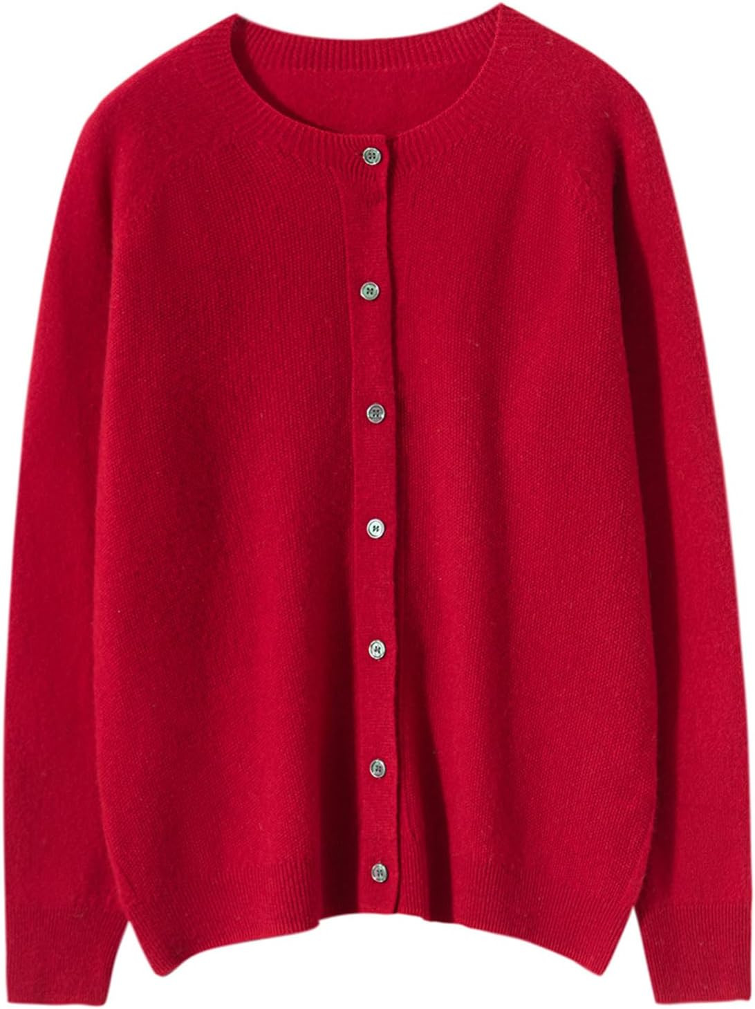 Women's 100% Merino Wool Crew Neck Cardigan Lightweight Sweaters | Amazon (US)