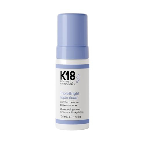 K18 TripleBright Oxidation Defense Purple Shampoo - Non-Staining Blonde Shampoo Removes + Helps Prevent Brass for Brighter, Longer-Lasting Blonde - For All Highlighted + Lifted Hair Tones (4.2 Fl oz) | Amazon (US)