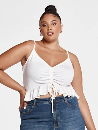 Tami Drawstring Peplum Tank Top - Fashion To Figure | Fashion to Figure