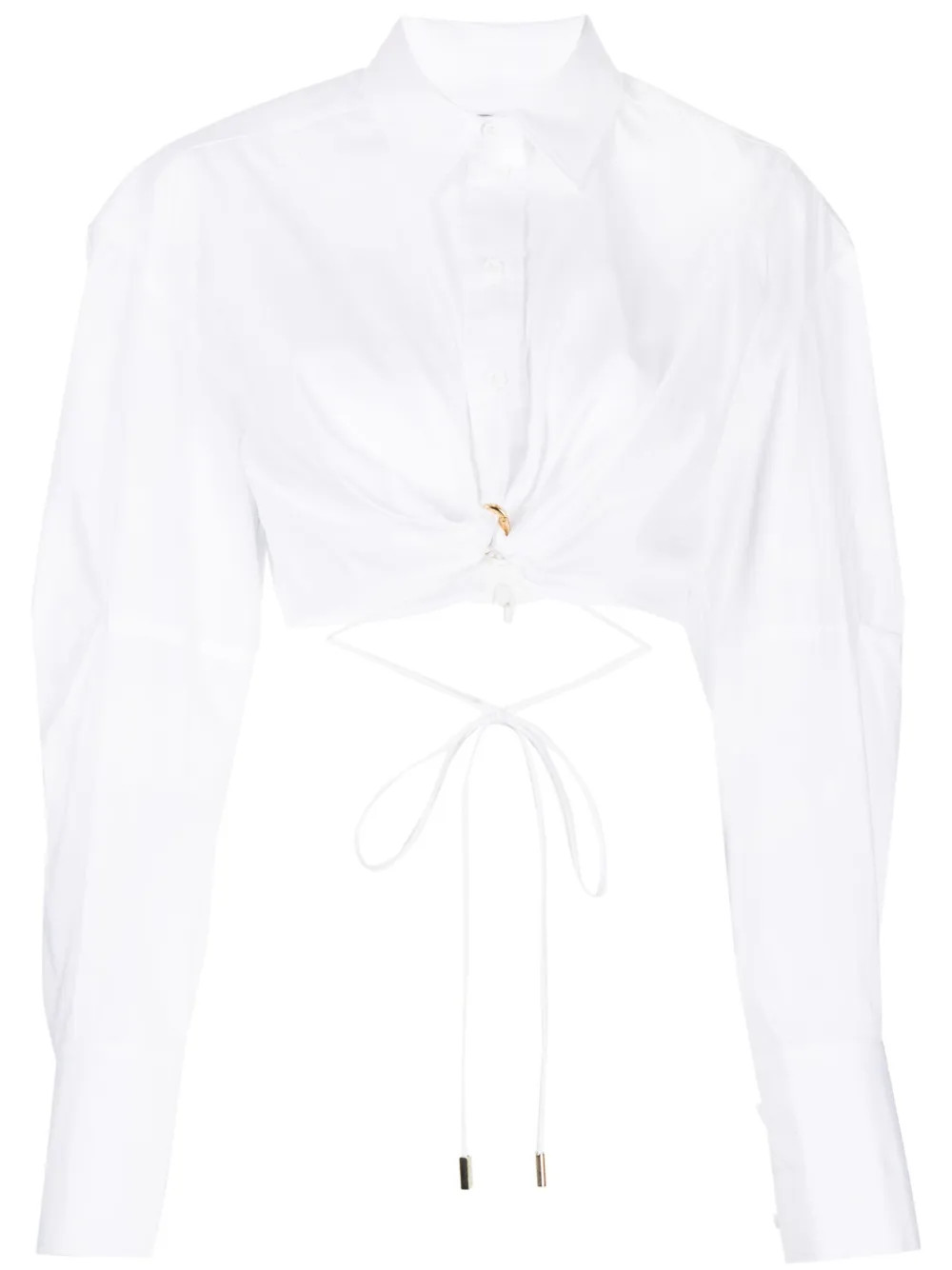 Jacquemus - Camisa cropped La chemise Plidao - mulher - algodão/Elastano - 42 - Branco | Farfetch (BR)