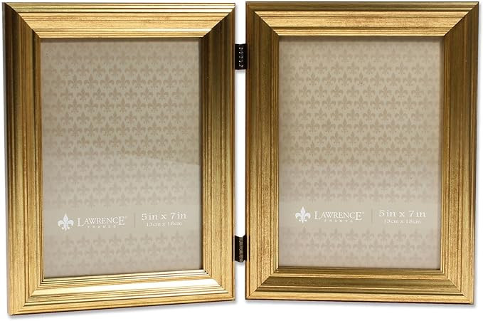 Lawrence Frames 5x7 Hinged Double Sutter Burnished Gold Picture Frame | Amazon (US)