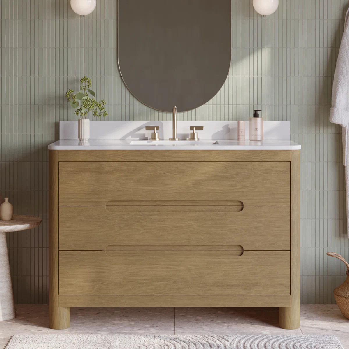 Oslo 48" Single Bathroom Vanity with Quartz Top ByHighbury Furnishings4.5Rated 4.5 out of 5 stars... | Wayfair North America