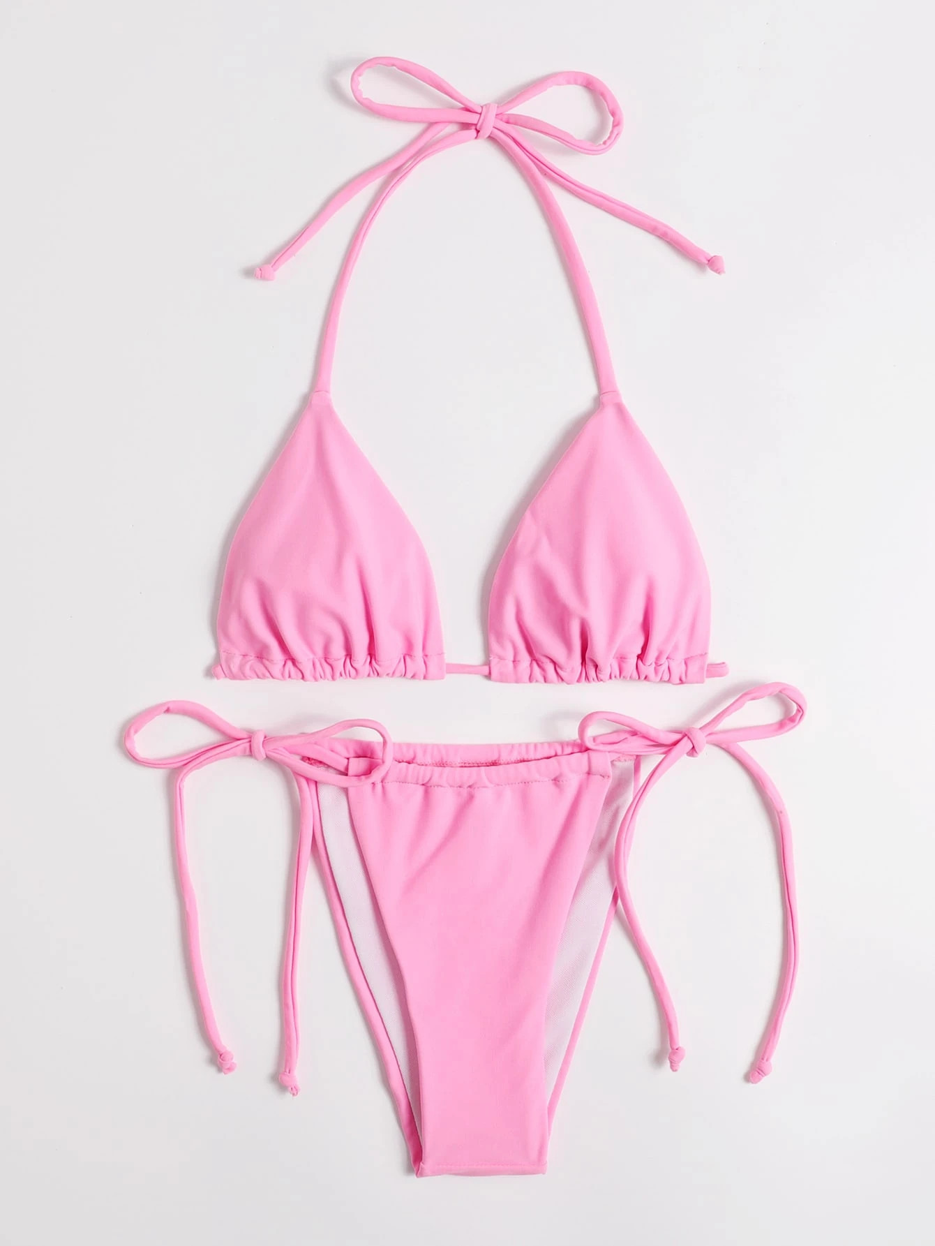 Solid Halter Tie Side Bikini Swimsuit
   SKU: swswim03210311565      
          (9999+ Reviews)
 ... | SHEIN