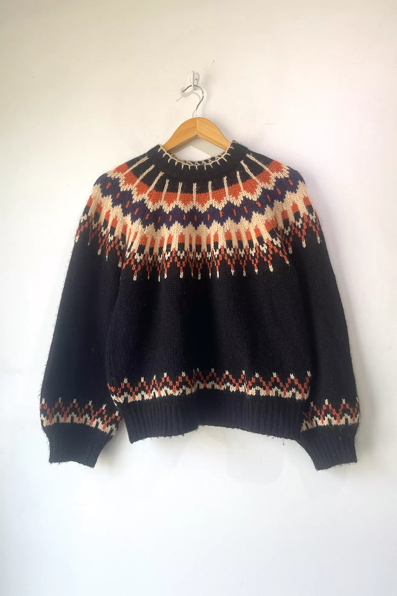 Doen Black Fair Isle Alpaca “Field” Sweater Selected by The Curatorial Dept. | Free People (Global - UK&FR Excluded)