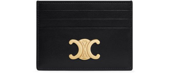 Triomphe card holder in shiny calfskin | 24S US