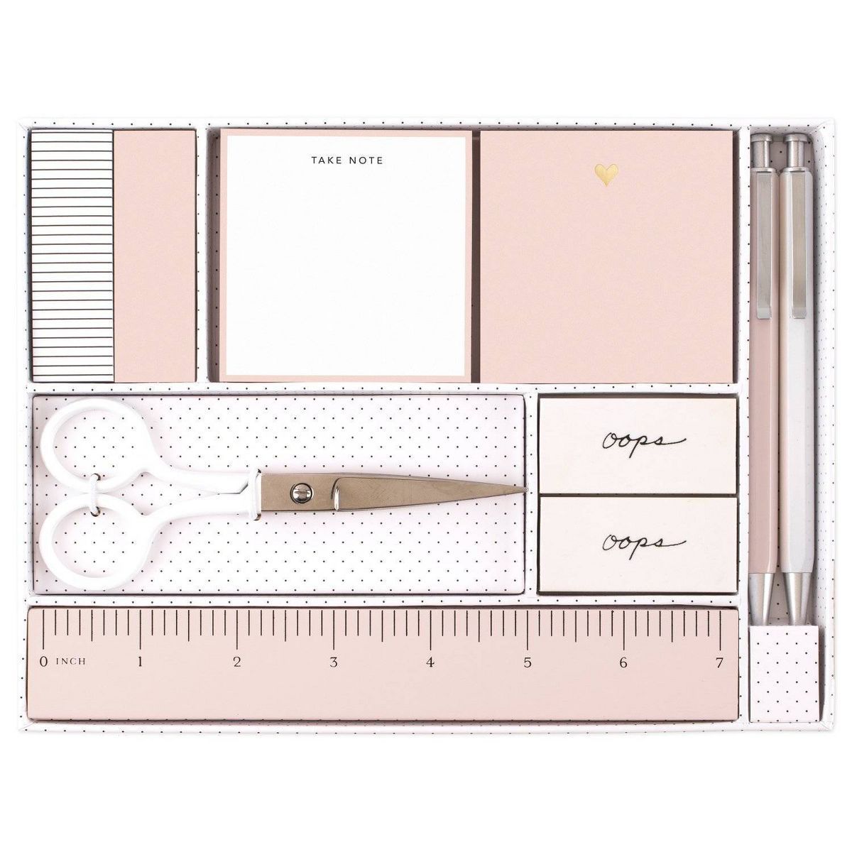 Sugar Paper Essentials 9pc Supply Tray Pink/White | Target