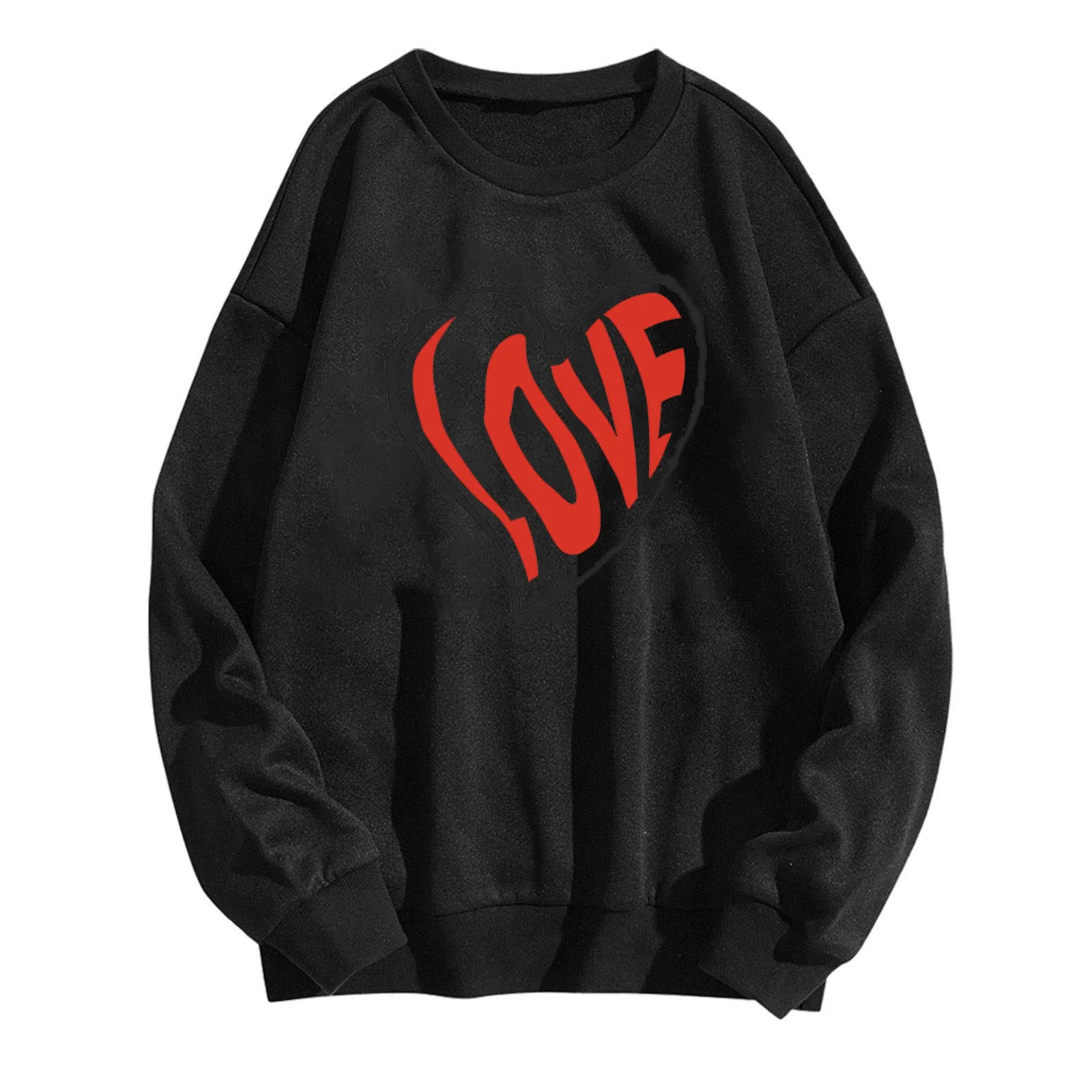 Love Heart Outfits for Womens Valentines Oversized Sweatshirt Fleece Lined Long Sleeve Pullover T... | Walmart (US)