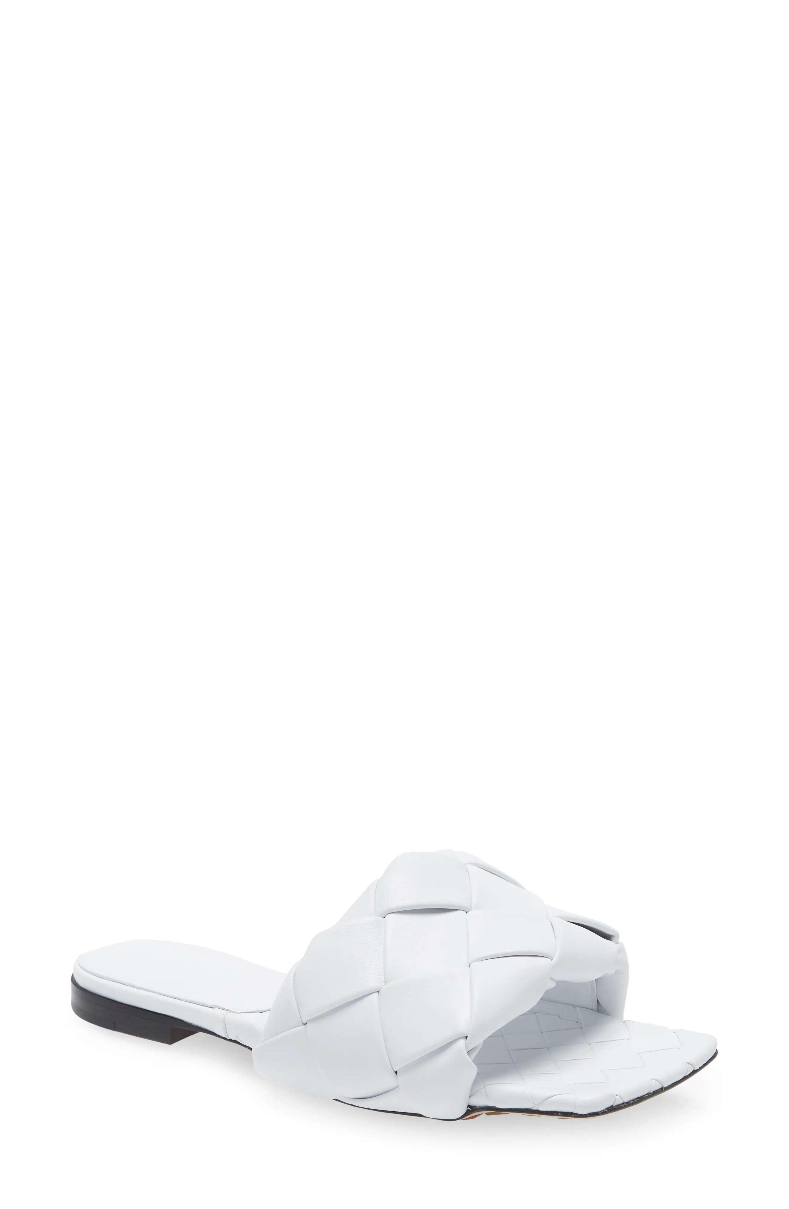 Bottega Veneta Woven Slide Sandal in Optic White at Nordstrom, Size 6Us | Nordstrom