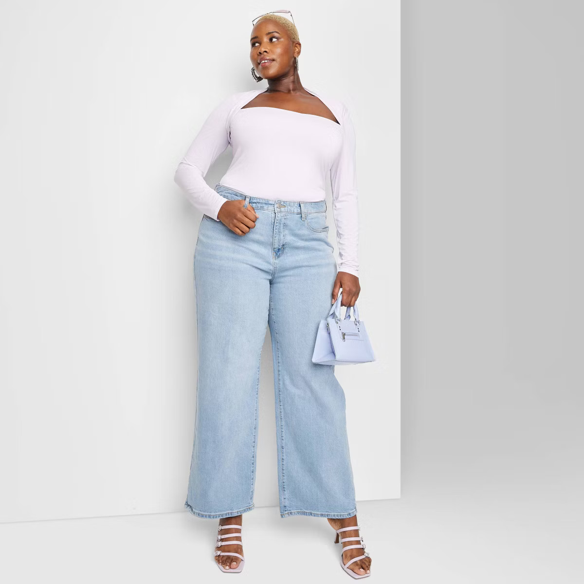 Women's High-Rise Wide Leg Baggy Jeans - Wild Fable™ Light Blue | Target