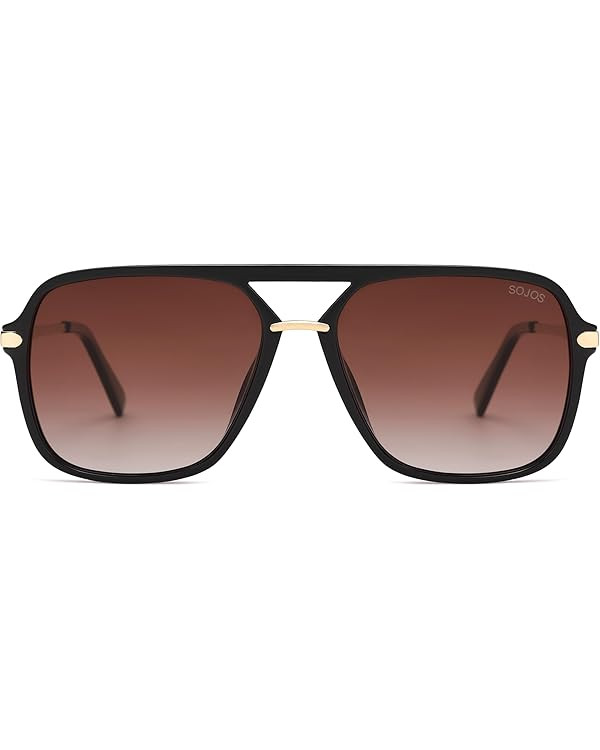 SOJOS Sunglasses for Women & Men, Square, Retro, Polarized Lens, Trendy Aviator, 90s Shades | Amazon (US)