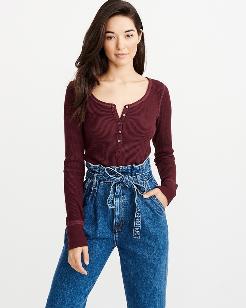 Waffle Slim-Fit Henley | Abercrombie & Fitch US & UK