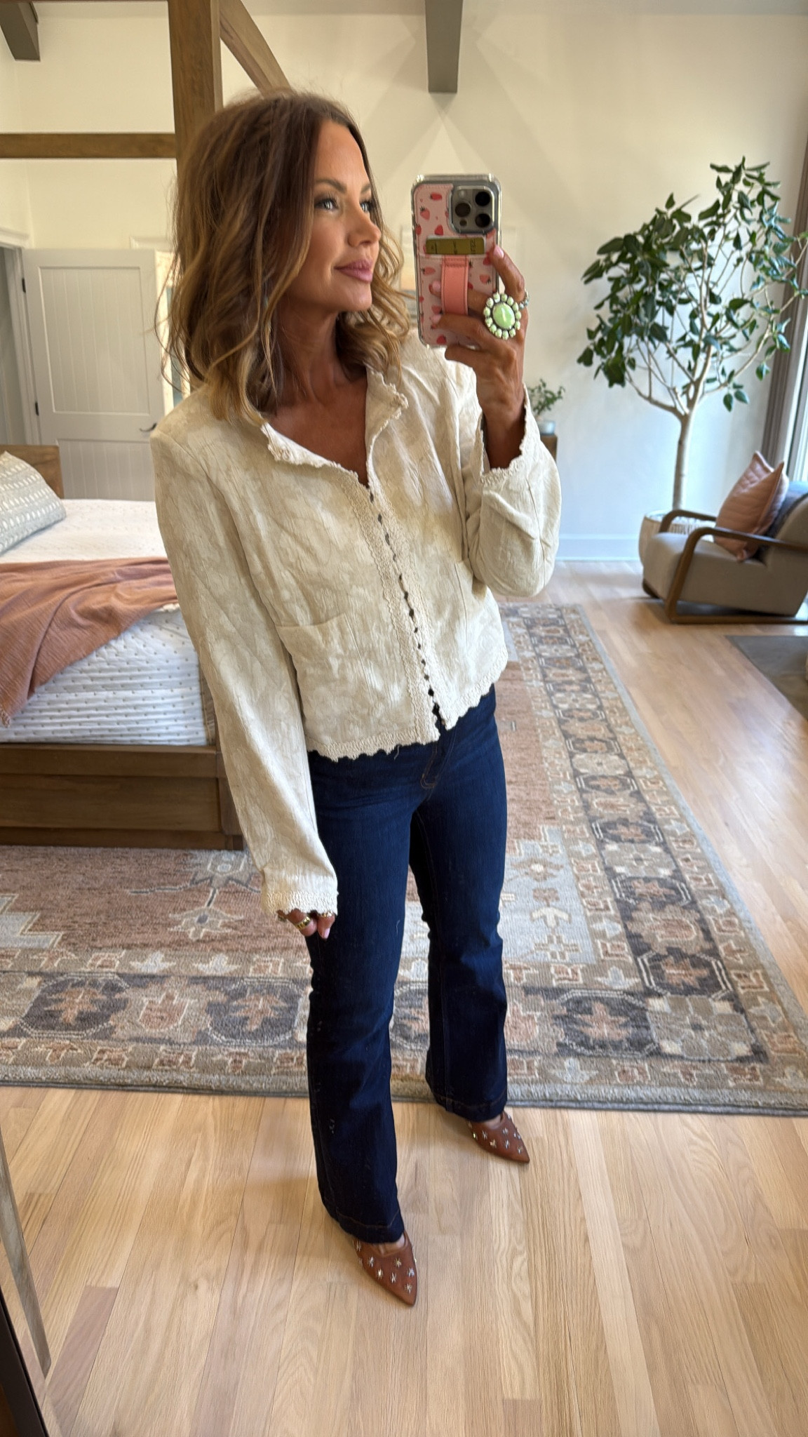 avara clover jacket, spanx jeans, and dolce vita heels linked! i’m wearing a medium. ♥️

code BETSY15 works for avara
code BETSYXSPANX fo spanx
code BETSY for goldie lew
code BETSY20 for coco & eve
code BETSYPLEX for loving tan 

#LTKStyleTip #LTKSaleAlert #LTKBeauty