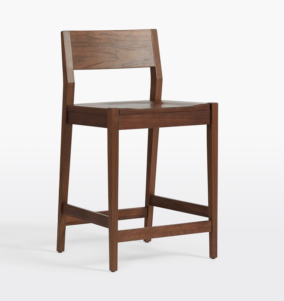 Bayley Counter Stool with Wood Seat | Rejuvenation