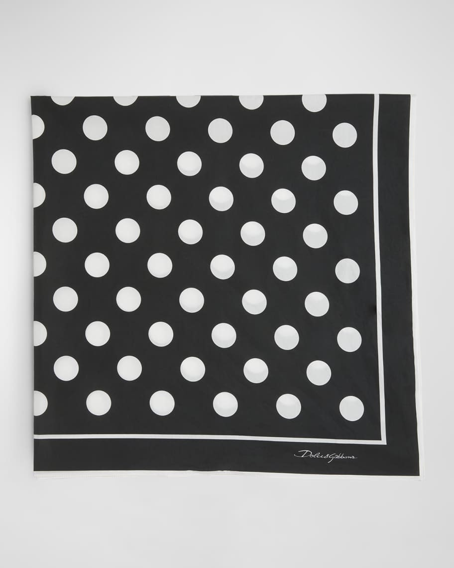 Dolce&Gabbana Polka-Dot Cotton Square Scarf | Neiman Marcus