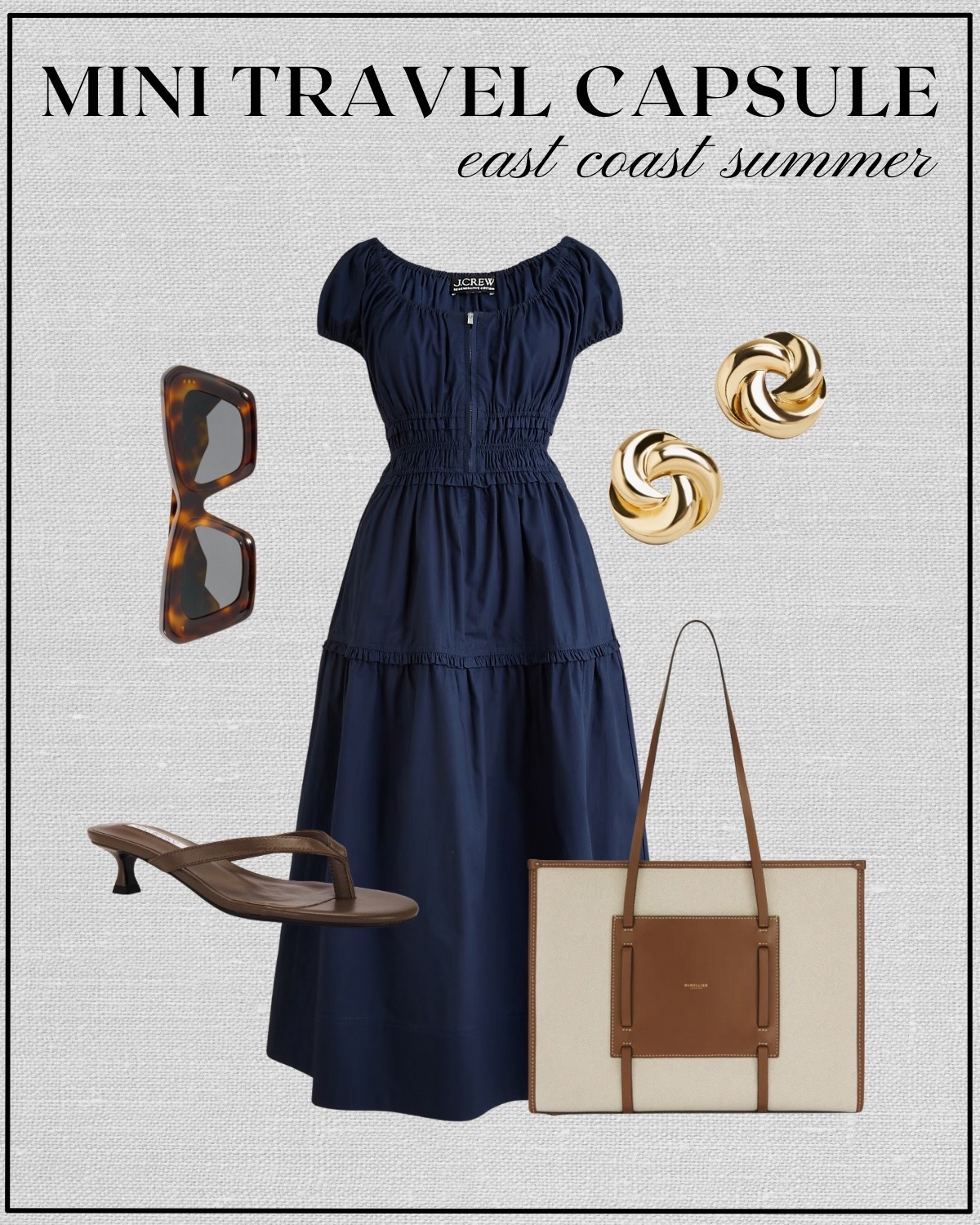 Mini travel capsule: east coast summer outfit inspo 

Summer style / midi dress / maxi dress / navy dress / chocolate brown heeled sandals / tortoise shell sunglasses / Demellier tote 

#LTKStyleTip #LTKSeasonal