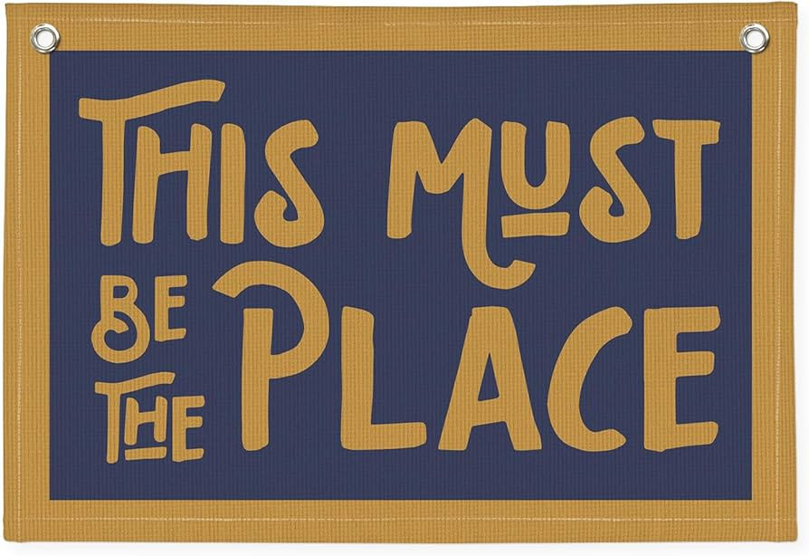 PLKMN This Must Be The Place Canvas Banner, Vintage Retro Banner Wall Hanging Flag Decor for Home... | Amazon (US)