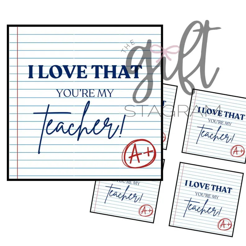 I Love That You're My Teacher Gift Tag | DIGITAL DOWNLOAD | Valentine's Teacher Gift Ideas | Teac... | Etsy (US)