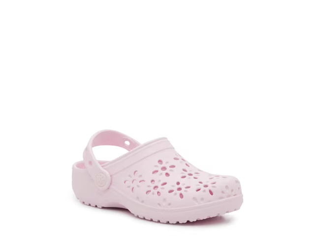 Crocs Classic Floral Cutout Clog - Kids' | DSW