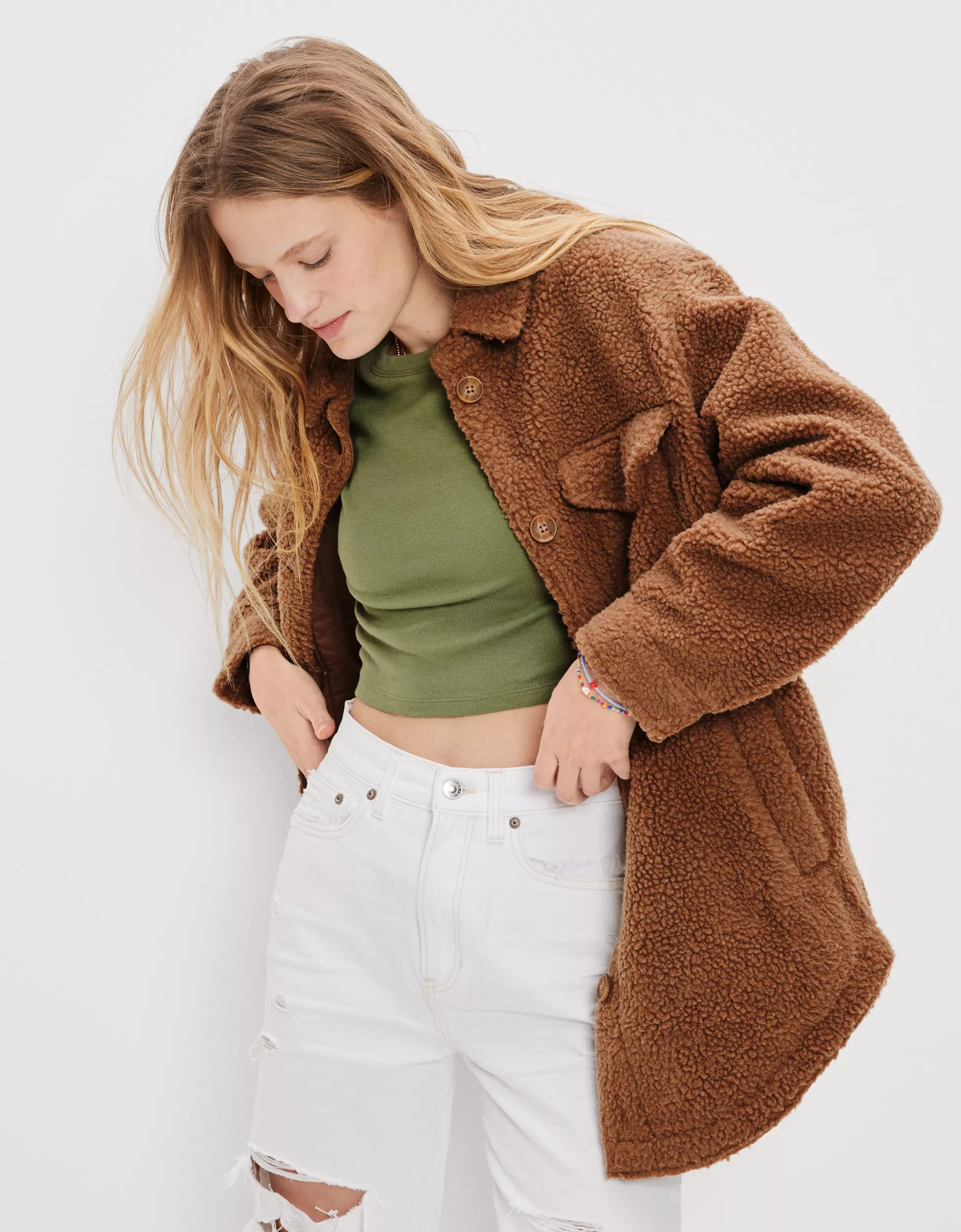 AE Sherpa Shacket | American Eagle Outfitters (US & CA)