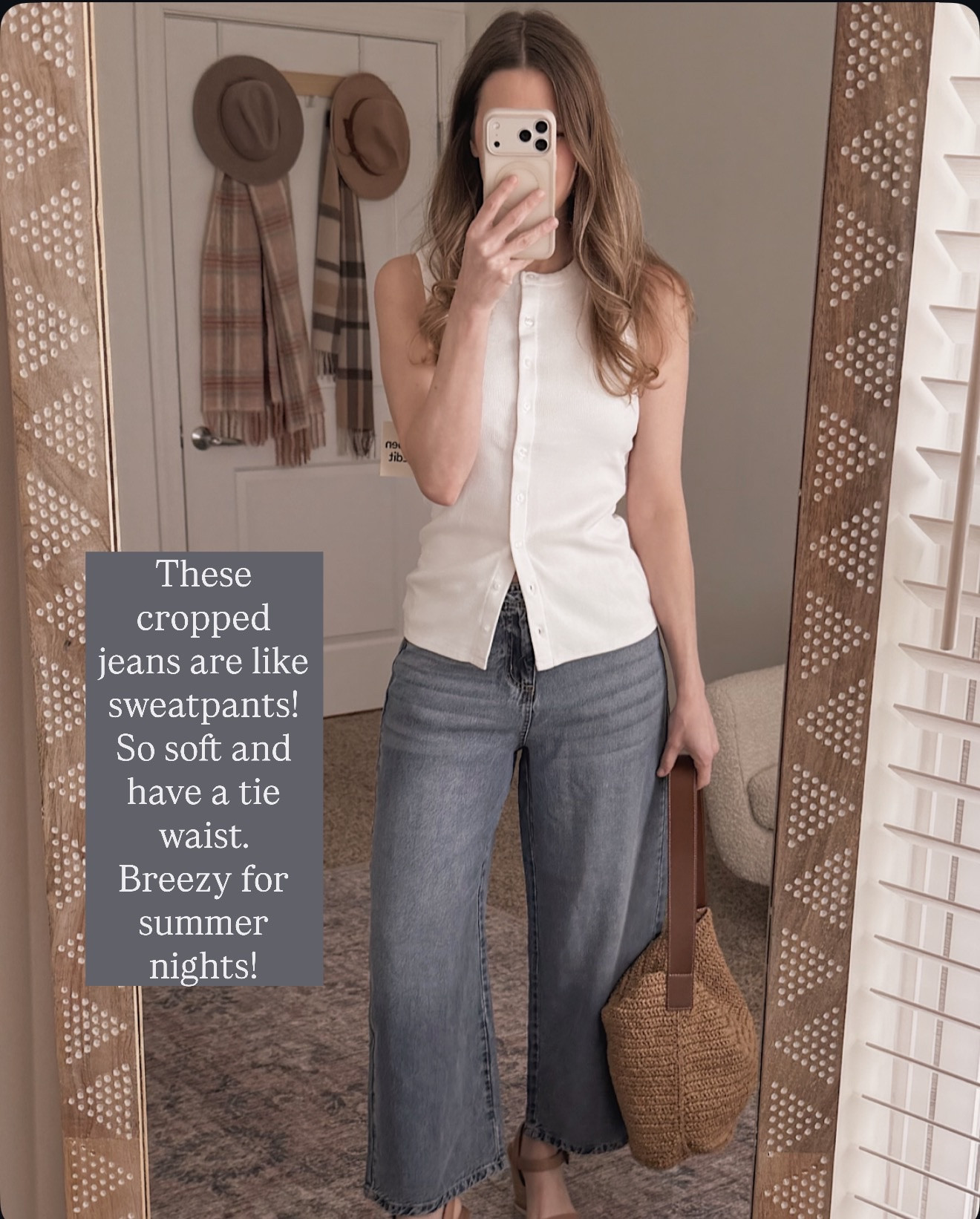 I keep reaching for these cropped wide leg jeans because they're seriously like wearing sweatpants but actually look put together.

cropped wide leg jeans, comfortable denim, casual summer outfit, relaxed fit jeans, tie waist jeans, soft denim, breathable jeans, easy summer style, comfortable wide leg pants, casual chic outfit, summer denim, relaxed summer look, comfortable fashion finds, easy outfit ideas, soft waistband jeans, summer nights outfit, casual date night outfit, comfortable trendy jeans

#LTKMothersDay #LTKSeasonal #LTKOver40