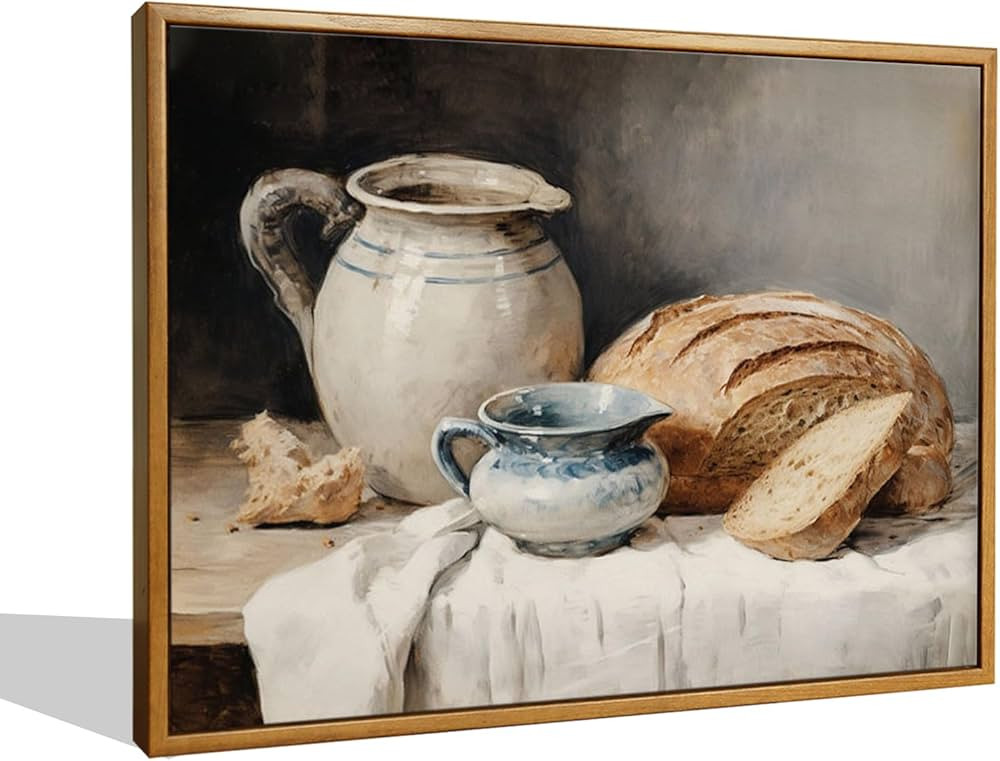 Country Kitchen Wall Art Framed Vintage Still Life Wall Art Home Decor Oil Paintings Living Room ... | Amazon (CA)