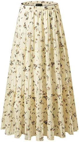 Women\u2019s Chiffon Elastic High Waist Pleated A-Line Maxi Skirts | Amazon (US)