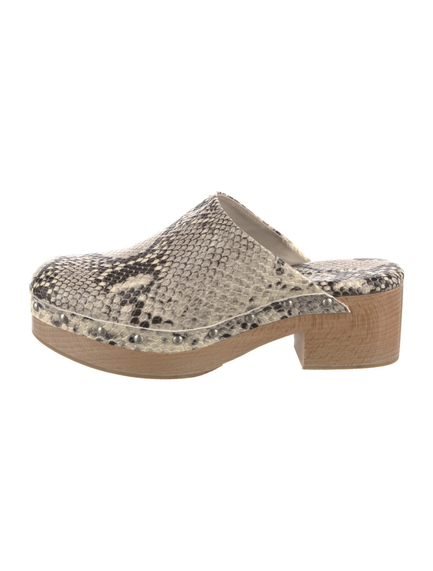 Embossed Leather Animal Print Mules | The RealReal