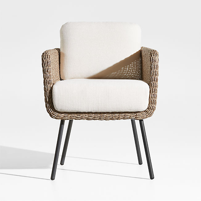 Grotta Wicker Outdoor Dining Arm Chair + Reviews | Crate & Barrel | Crate & Barrel