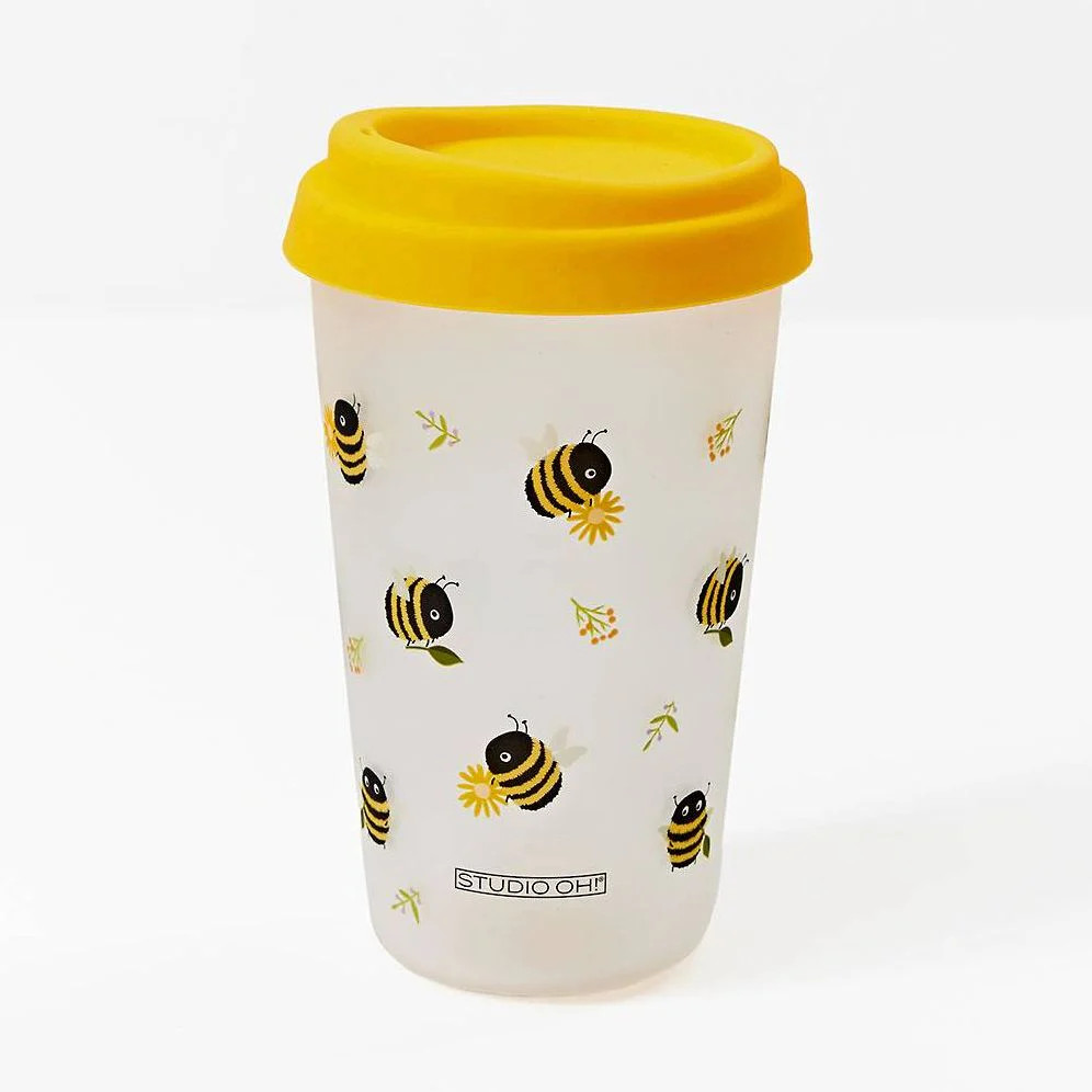 Buzzy Bees Glass Coffee Tumbler | Paper Source