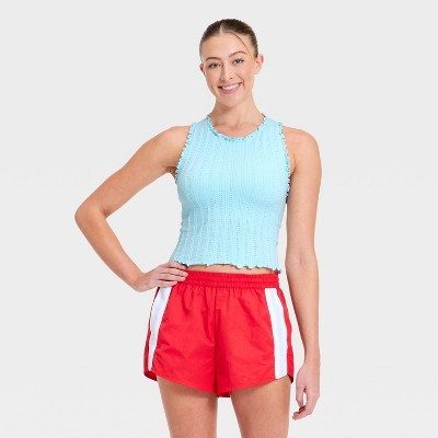 Women's Textured Ribbed Seamless Support Tank Top - JoyLab™ Light Blue M | Target