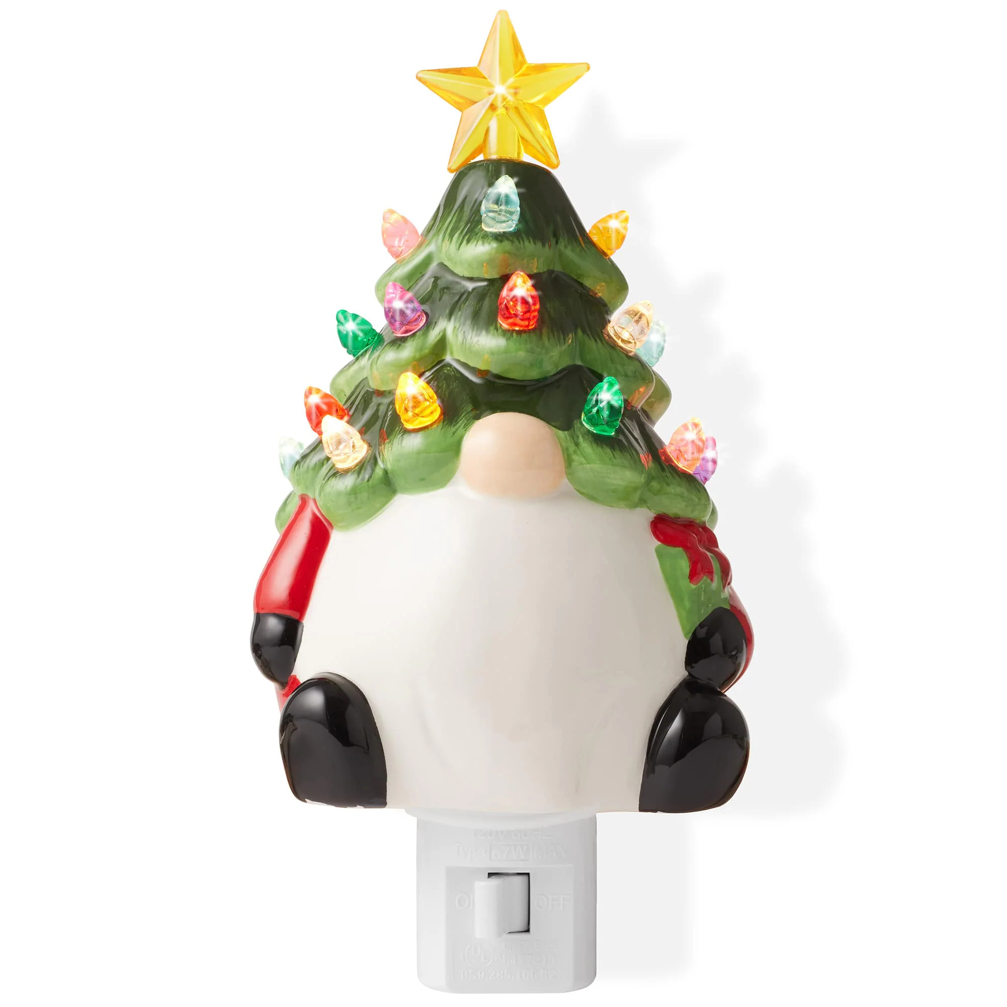 Casafield Ceramic Green Christmas Gnome Plug-in Decorative Night Light one_size | SZN-NL-865-GRN | Lowe's