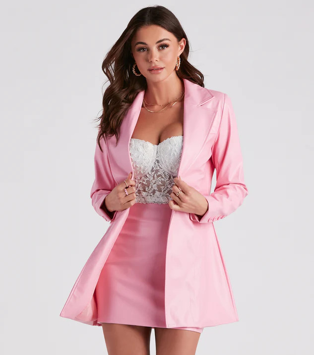 So Fabulous Faux Leather Blazer | Windsor Stores