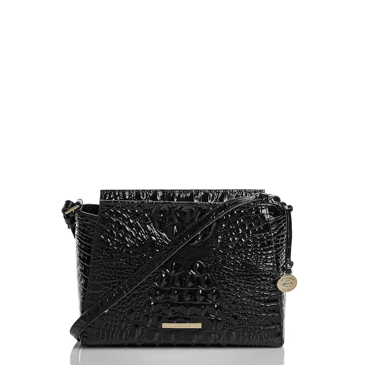 Hillary Leather Crossbody | Black Melbourne | BRAHMIN | Brahmin