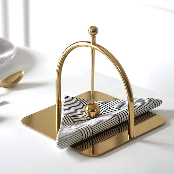 Alloy Napkin Holder - Modern Style Luxury Napkin Holder for Tables, Dining, Picnic, Home Decor, C... | Amazon (US)