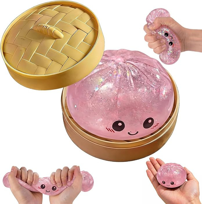 Glitter Dumpling Squishy, Mystery Squishy Dumpling Box. Soft Squeeze Dough Ball for Stress Relief... | Amazon (US)