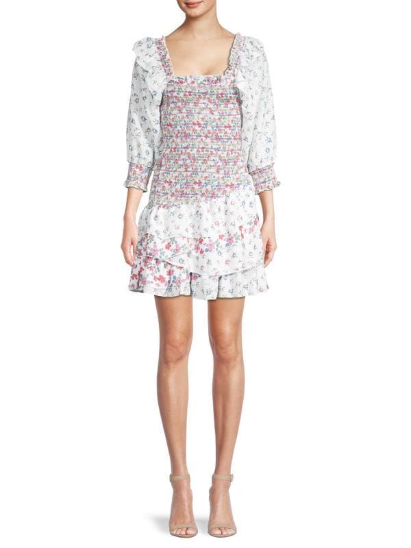 Floral Smocked & Tiered Dress | Saks Fifth Avenue OFF 5TH