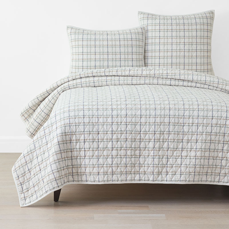 Alerie Yarn-Dyed Plaid Quilt - Parchment, Twin/Twin XL | The Company Store
