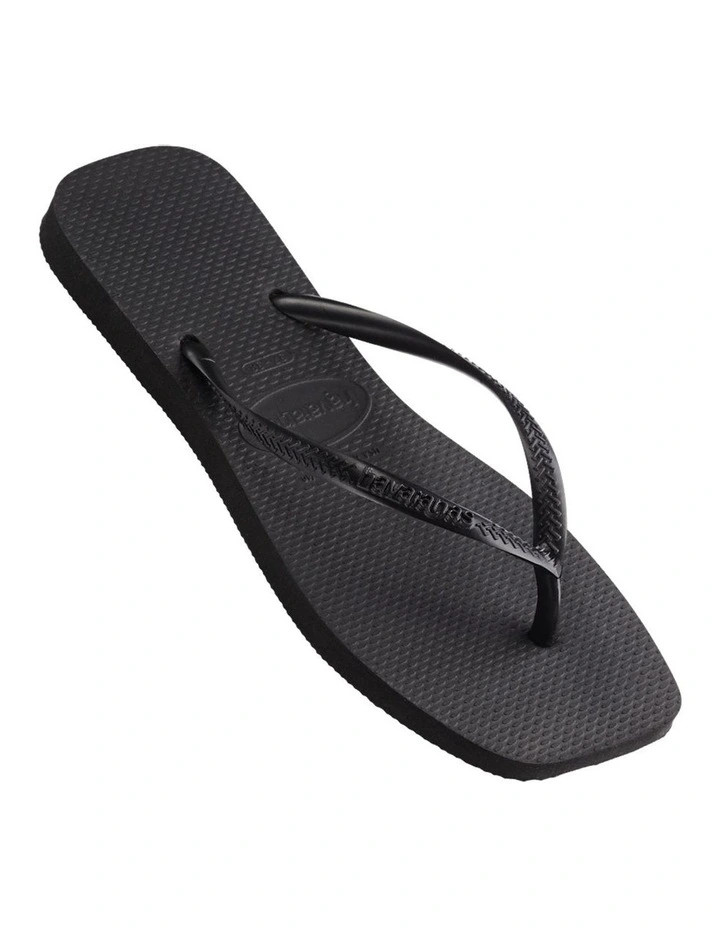 HavaianasSlim Square Toe Thongs in Black | Myer