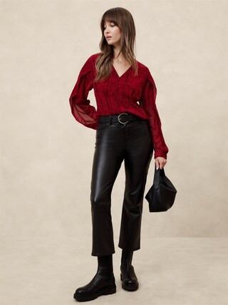 Draped-Sleeve Top | Banana Republic Factory