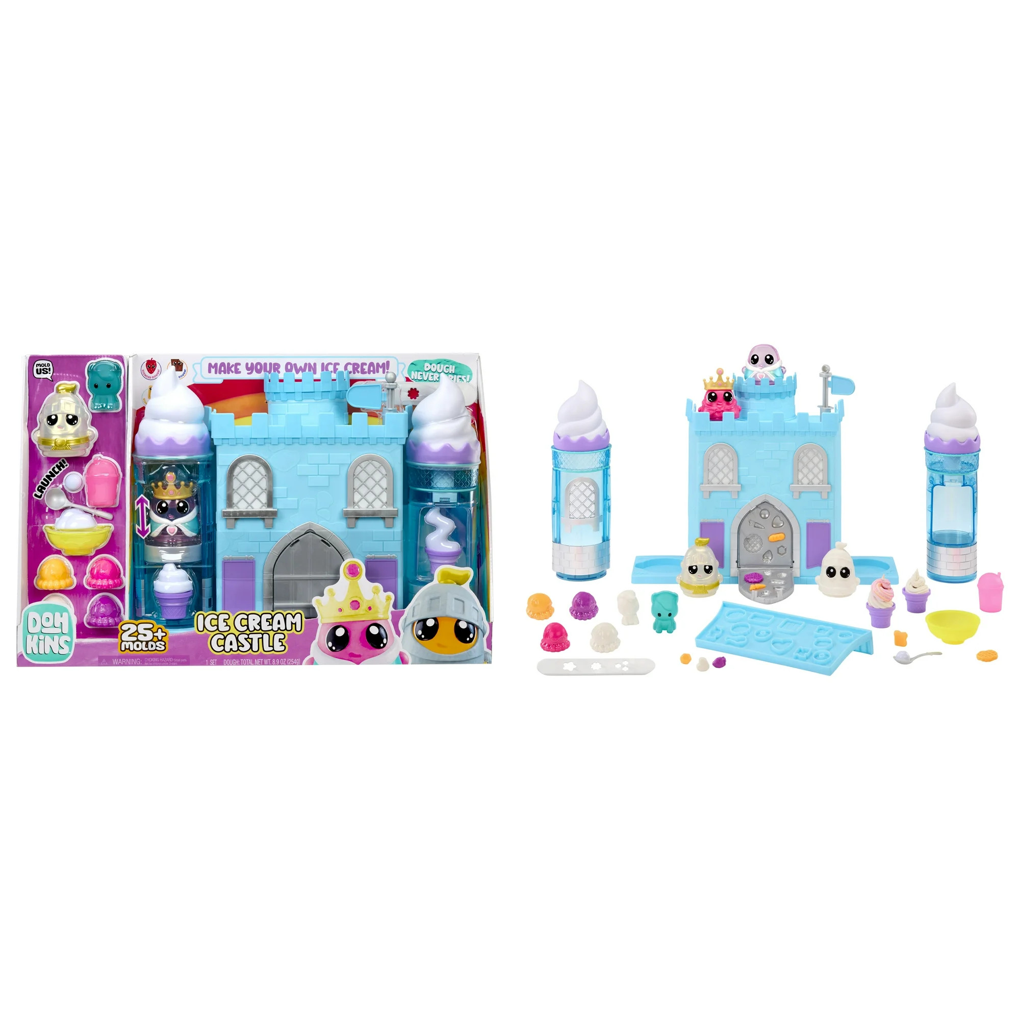 DohKins Ice Cream Castle with Princess & Knight - Scented Dough that Never Dries, Ages 2+ | Walmart (US)