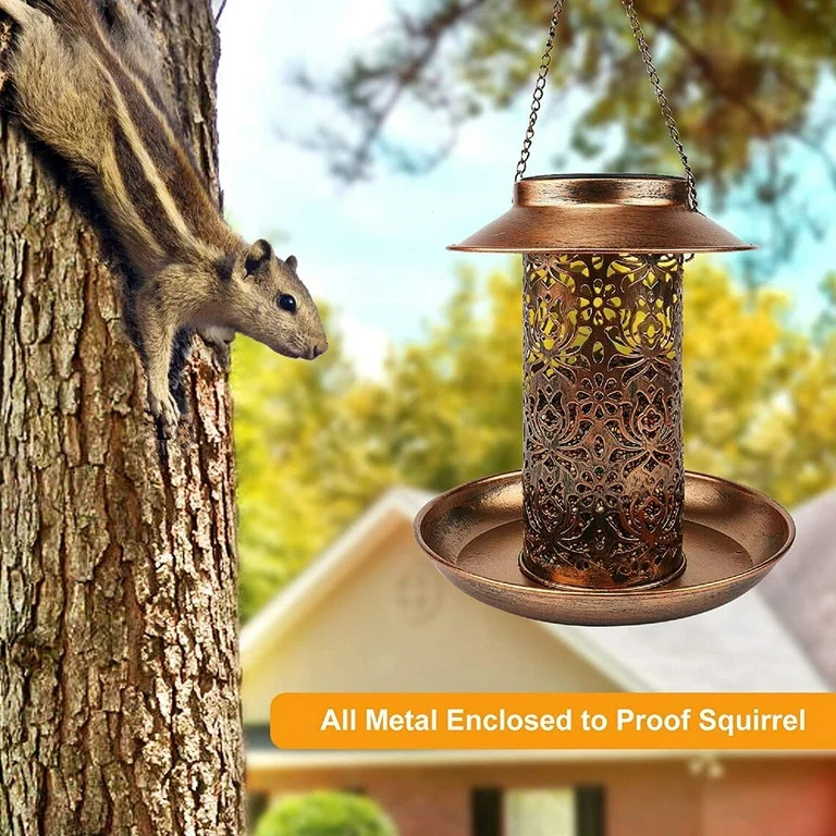 EpicGadget Solar Bird Feeder Hanging with LED Solar Powered Light for Outside Garden Decor Waterp... | Walmart (US)