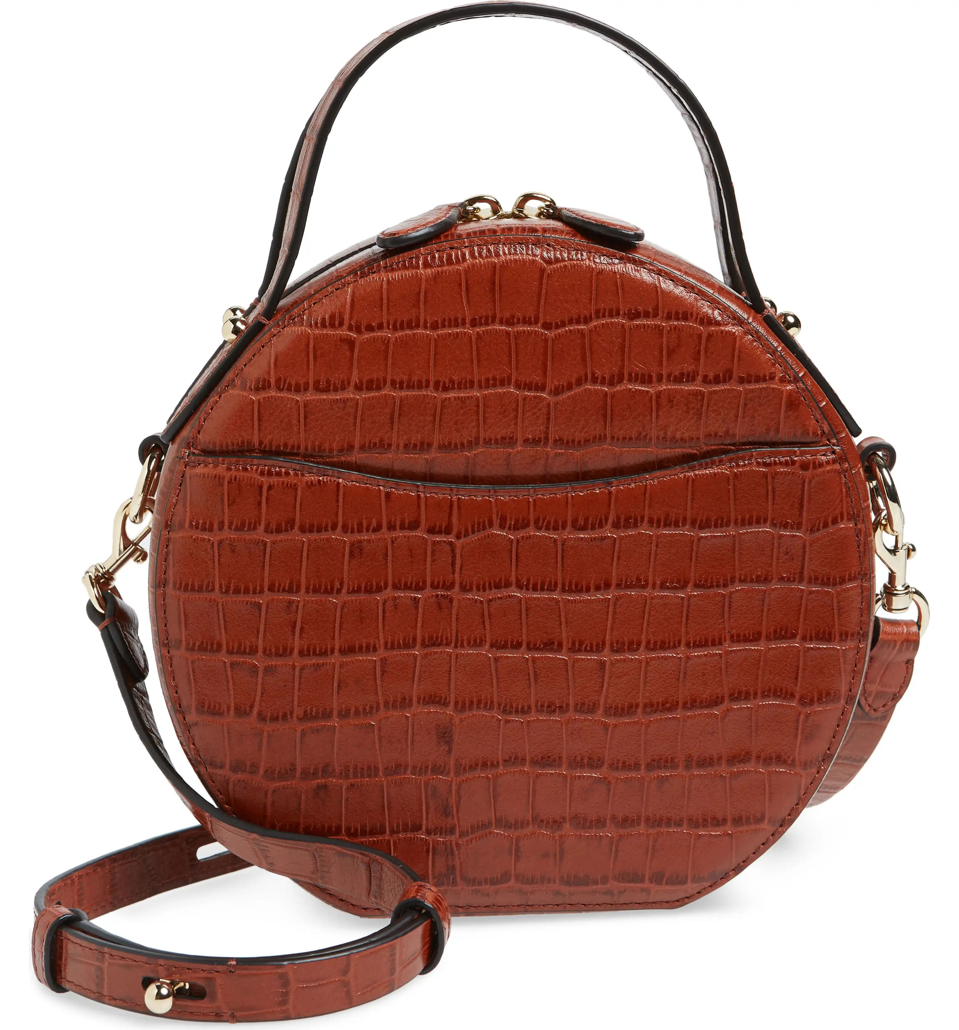 Jody Croc Embossed Leather Circle Crossbody Bag | Nordstrom