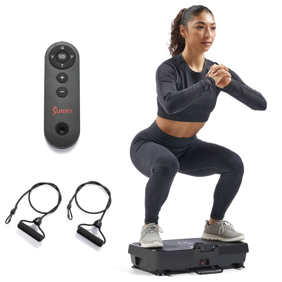 Sunny Health & Fitness - Fitboard 2D Vibration Platform with Resistance Band - Black | Best Buy U.S.