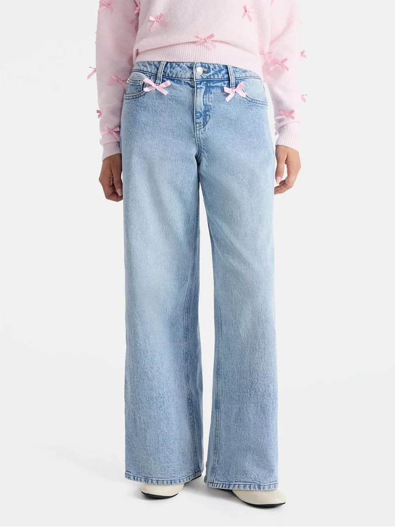 No Boundaries Bow Jeans, 30'' Inseam, Women's | Walmart (US)