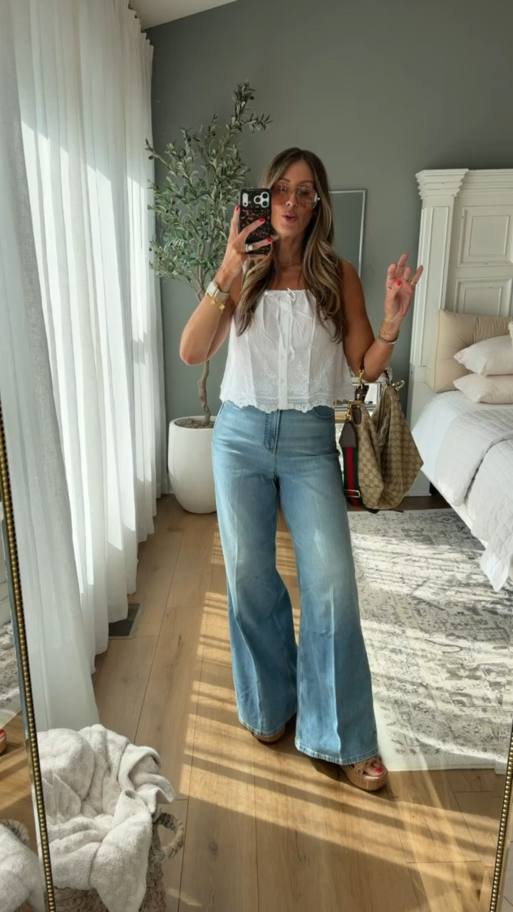 Such an easy, go to outfit! This white top is one of those pieces you’ll wear on repeat, light, feminine, and just polished enough. Paired with these wide leg jeans, it gives that effortless, put together look without trying too hard

Use code TMISXSPANX for 15% off new customers 

everyday outfit, casual chic, wide leg jeans, spring style, easy outfit, neutral look, themominstyle 

#LTKSeasonal #LTKOver40 #LTKootd