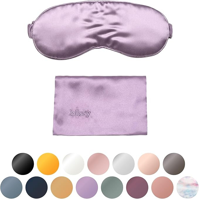 Blissy Silk Sleep Mask - Silk Eye Sleeping Mask for Women & Men for Total Blackout - 100% Pure Mu... | Amazon (US)