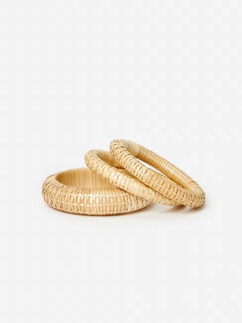 J.McL x Rebecca de Ravenel Rattan Bangles | J.McLaughlin