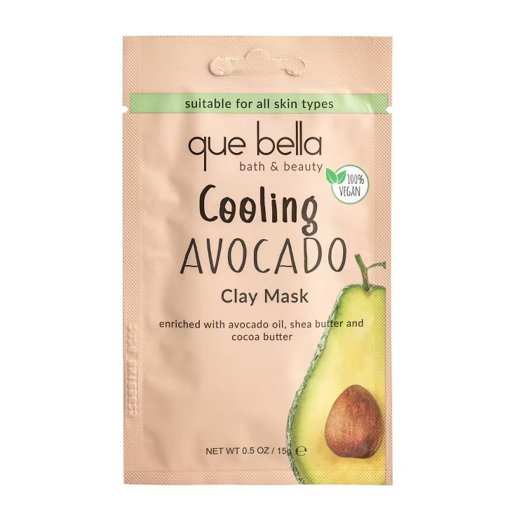Que Bella Cooling Avocado Clay Mask  - 0.5oz | Target