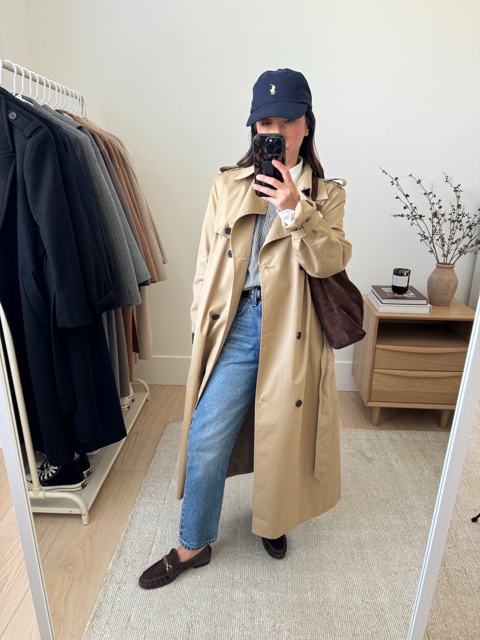 Aritzia trench on my 5ft frame. Long Sleeves and a longer length than I’d like but I just love the small details, the material and how this drapes. 

Aritzia trench small. 
J.crew shirt 4 (old)
Levi’s 501 jeans 26. Sized up. 
Sam Edelman loafers 5
Liffner pillow hobo bag
Polo Ralph Lauren hat 

Petite style, fall style, fall outfits, jeans 

#LTKPetite #LTKItBag #LTKSeasonal